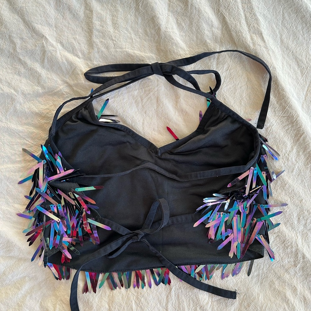 [SOLD] IHeartRaves Sequin Halter Top - Picture 5 of 9